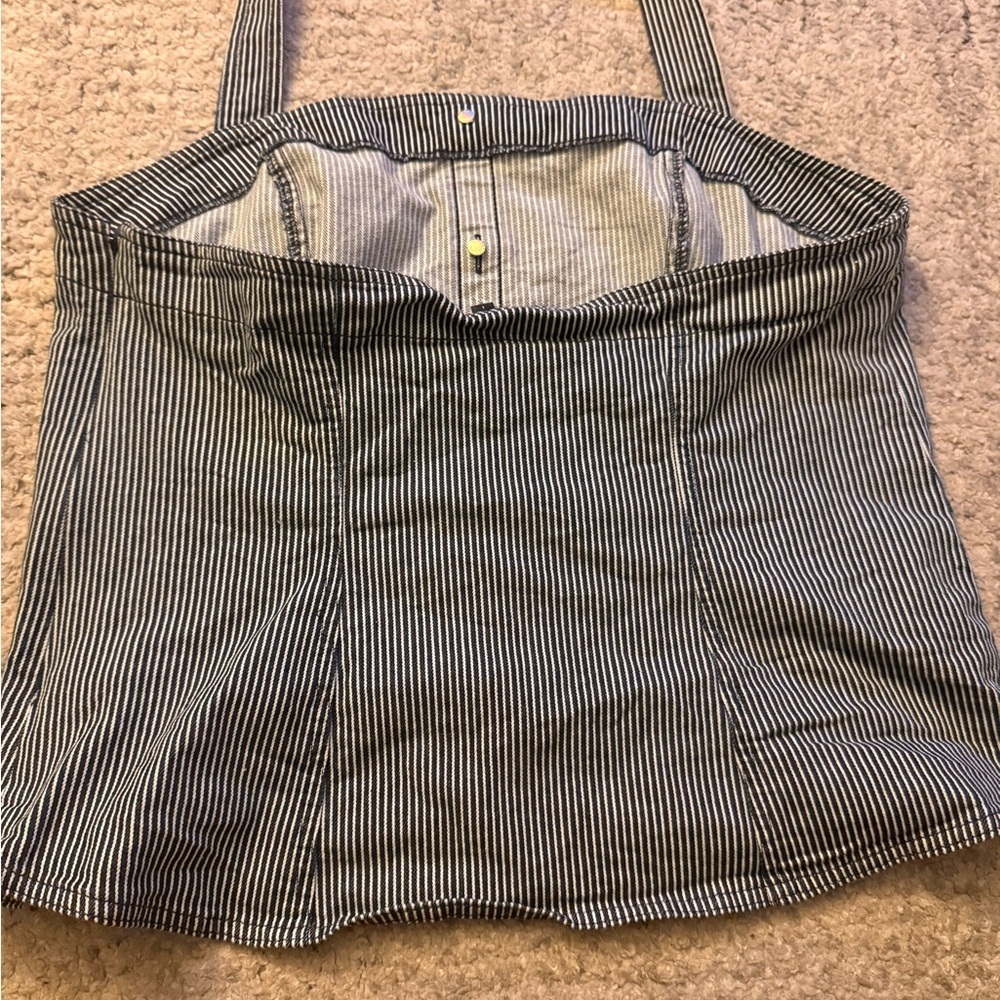 Striped Button-Up Halter Top - Picture 3 of 3